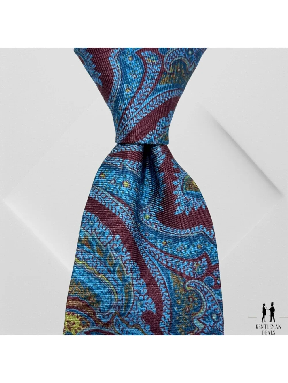 Peter Millar Heavy Silk Neck Tie Paisley Hand Folded Foulard Fold Designer 60x3